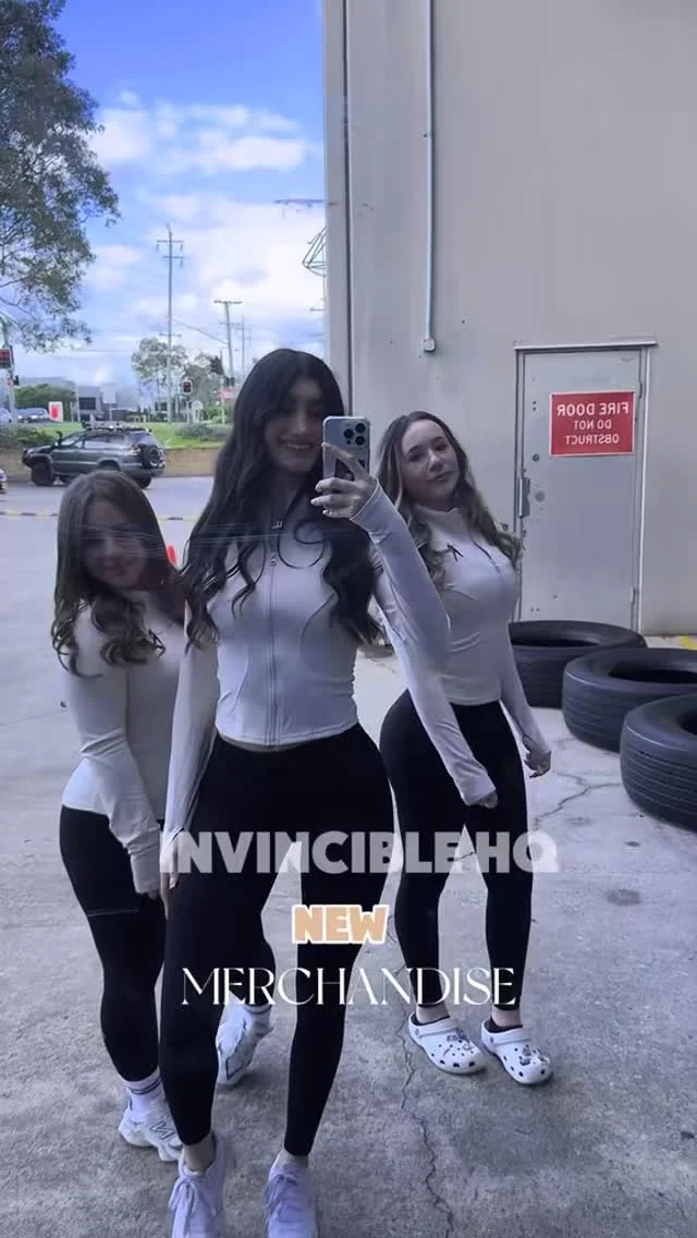 BTS 🎥 of shooting our new merchandise 💪 The girls did amazing! #INVINCIBLEHQ #BuildingHighQualityHumans